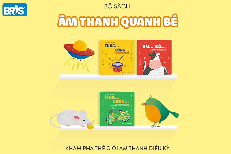 bộ sách cho bé 3 tuổi - “Âm thanh quanh bé” là bộ sách tương tác kích thích tò mò, giúp bé 3 tuổi khám phá thế giới qua những âm thanh vui nhộn mỗi ngày.